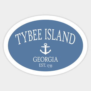 Tybee Island Georgia Sea Islands Anchor Coastal Blue Sticker